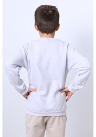 Resim Hçm Erkek Çocuk Şardonlu Sweat Karakter Baskılı Ribanalı E34 Gri 