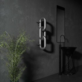 Resim Carisa Link Dikey Paslanmaz Çelik Radyatör Modern Tasarım Satine 83X24 cm 