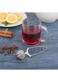 Resim Mybru Paslanmaz Çelik Top Makas Çay Kahve Bitki Çayı Süzgeci 