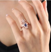 Resim Mia Vento Effective Diamond Bereket Damlası Sentetik Safir Rose Renk Gümüş Yüzük 