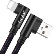 Resim UAT Products 90 Derece Dirsek Iphone Kovboy Oyuncu Data Ve 2.4a Hızlı Şarj Kablosu Usb To Lightning 