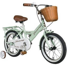 Resim Tommybike Latte Sepetli, Elcikli 16 Jant Çocuk Bisikleti, 4-6 Yaş Çocuk Bisikleti Yeşil 