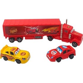 Resim Şimşek McQueen Oyuncak 2 Arabalı Kapakları Açılan Mac Tır Seti 