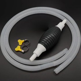 Resim 1 adet plastik hortumlu manuel sıvı transfer pompası, taşınabilir sıvı çekici seti (hortum kelepçesi dahil), akvaryum suyu değişimi, araç benzin, dizel ve ev kullanımı için uygun 