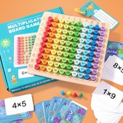 Resim 3-in-1 Çarpma ve Bölme Tahtası Matematik Öğrenme Oyunu - Kartlarla Renkli Ahşap Bulmaca, Gençler İçin Eğitici Oyuncak, El-Göz Koordinasyonunu Geliştirir, Renkli Kartlar Dahil 