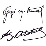 Resim Ne Verelim Size Gazi M.kemal-K.atatürk Imza Sticker Ikili Imza 25*11 cm 