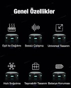 Resim Coofbe RGB 5-8.45 inç Dijital Göstergeli Tablet Soğutucu Telefon Gamer Oyuncu Radyatör Soğutma Fanı 