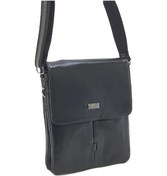 Resim Hakiki Deri Taba Renk Erkek Postacı Çantası %100 Kuzu Derisi Siyah 