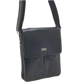 Resim Hakiki Deri Taba Renk Erkek Postacı Çantası %100 Kuzu Derisi Siyah 