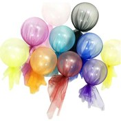 Resim Homyl 10 Adet Renkli Lateks Balon Tül Sarılmış Düğün Parti Renkli 