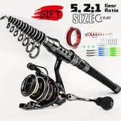 Resim 1.8-3m Karbon Fiber Döner Balıkçılık Kamışı Makara Kombosu Teleskopik Olta Sapı ve Döner Makara Seti 