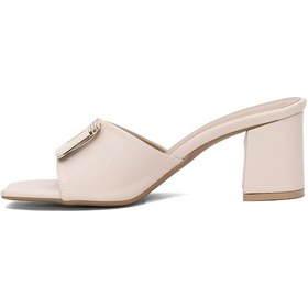 Resim Elit Cmr445c Kadın Topuklu Terlik Bej Bej 