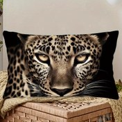 Resim 1 adet kısa peluş şaşırtıcı leopar çift taraflı baskılı yastık kılıfı, 30.48x50.8 cm, doğum günü kutlama dekorasyonu ev yatak odası (yastık içi dahil değildir) 