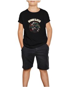 Resim Demon Slayer Siyah Çocuk Tişört Siyah 