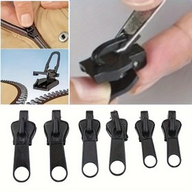 Resim 6/12 Adet Anında Evrensel Fermuar Tamir Kiti, Düğme Kancaları ile, Ceketler, Çantalar ve Giysiler için Dayanıklı Metal Fermuar Yedek Seti 