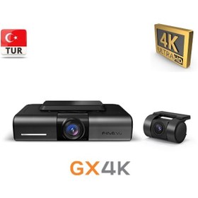 Resim Fınevu Gx4k Ultra Hd 2ch Wi-fi Türkçe 2kameralı Araç Kamerası 