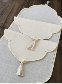 Resim İpekce kanavice Linen Etamin Işlemelik Yatak Odası Takımı 