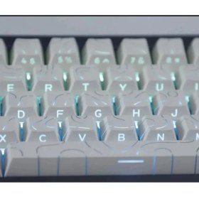Resim Leaven Mekanik Klavye Tuş Takımı-Pbt Çift Baskı Keycap Seti- Çizgi Desenli 137 Tuş -Beyaz 