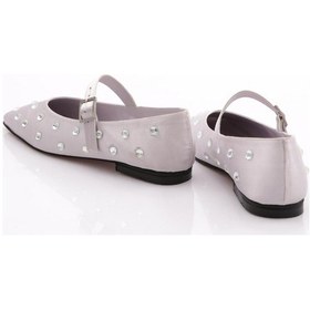 Resim Dgn 2050 Taş Süslemeli Kemer Detatli Kadin Babet Gümüş 