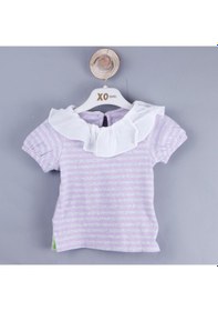 Resim Xo Kids P-004316 Ce 8576 Kız Çizgili Ömre Bluz 6-36 Ay Lila 
