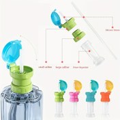 Resim Taşınabilir Sıçramaya Dayanıklı Pipetli Şişe Kapağı, İçecek Şişesi Adaptör Pipet Kapağı, Açık Hava, İş, Okul İçin Uygun 