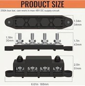 Resim Topshop1 Black 250a 12v/24v 4 Kutup Distribüsyon Terminal Barası Çifti Kapaklı Araç Karavan Tekne 