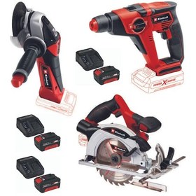 Resim Einhell TE-HD 18/12 Te-ag 18/115 TE-CS 18/165/1 3X4.0ah Akülü Set 