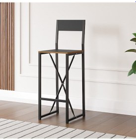 Resim Bar Sandalyesi Mutfak Sandalyesi Otel Cafe Sandalye Füme 1566 Füme 