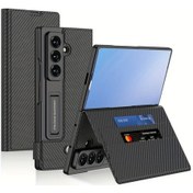 Resim Sunshine022 Galaxy Uyumlu Z Fold 7 Karma Kapak Film Bütünleşik Pu Deri Cüzdan Stil 