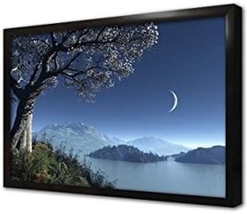 Resim Tek Agaç ve Ay Çerçeveli Cam Tablo 20x30 cm CA20079 