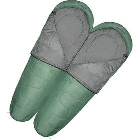 Resim Birleştirilebilir 2 Adet Alfa Pro Uyku Tulumu 0ºc Mumya Tipi Haki 