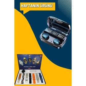 Resim Uslucan Alışveriş Ucuz Kaliteli Yeni Nesil 7 Kordonlu Akıllı Saat ve Kablosuz Bluetooth Kulaklık Anc Özelliği 