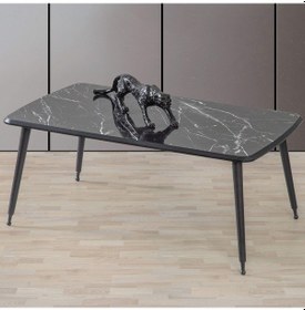 Resim 60X100 Cm Lüx Ayaklı Orta Sehpa Siyah Mermer A11 