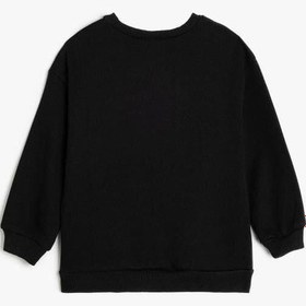 Resim Kotonkız Bebek Sweatshirt Yılbaşı Baskılı Uzun Kollu Bisiklet Yaka Pamuklu Şardonlu Siyah 