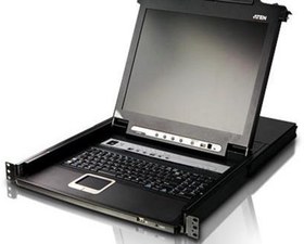 Resim ATEN-CL5716NT Sürgülü Kasaya Sahip, 19" LCD Ekran, Touchpad’i ve Türkçe Klavye'si Bulunan 16 Port PS/2-USB KVMP™ (Periferi/ Çevre Cihazlarla (USB) Bağlantı Kurabilir) Switch, İlave Konsol Girişli (16 Port Slideaway™ LCD KVMP Switch) 
