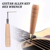 Resim Premium Akustik Gitar Akort Anahtarı - Hassas Ayarlama için Dayanıklı Metal & Ahşap Altıgen Anahtar, Konforlu Tutuş L-Şekilli Tasarım 