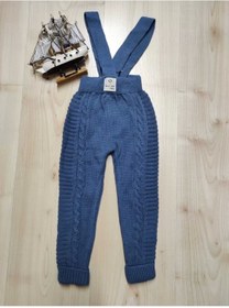 Resim Meriç bebe Saç Örgülü Unisex Kalın Kışlık Askılı Triko Tayt 
