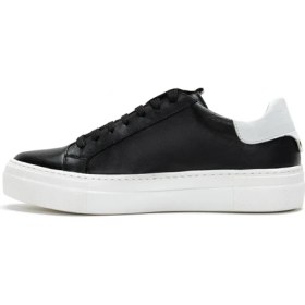 Resim Derimod Kadın Siyah Bağcıklı Kalın Tabanlı Deri Sneaker 26PFD290418 