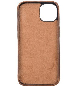 Resim iPhone Uyumlu 13 Mini Deri Arka Kapak Rock G2 Kahverengi 