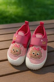 Resim gigigiyim Kedi Baskılı Kız Çocuk Panduf Pembe 