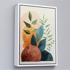 Resim Ahşap Çerçeveli İskandinav Tarzı Soft Çiçekler Tablo 55x75 cm Beyaz, TTÇ.KNV7590FRM 