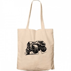 Resim Jeep Off-Road Krem Fermuarlı Bez Çanta Gabardin - Krem 