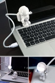 Resim Munico Astranot Gece Lambası Usbli Tatlı Notebook Kitap Okuma Esnek Spiral Hortumlu Lamba Işıklı 