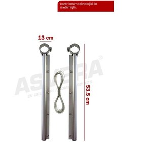 Resim Asvera 51mm Yuvarlak Küpeşte Balkon Çamaşırlık - Dikkat: Sadece Yuvarlak Korkuluklar İçindir Gri 