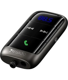 Resim Bluetooth Aux Araç Kiti Fm Transmitter USB Kablo Çıkış Oto Müzik Çalar Kiti 2cihaz Bağlantılı 