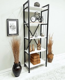 Resim Tanraf Arya Telli White Kitaplık 