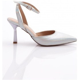 Resim Dgn 6082 Kadin Bilekten Bağlama Abiye Ayakkabi 6082-1974-R145951 Gümüş 