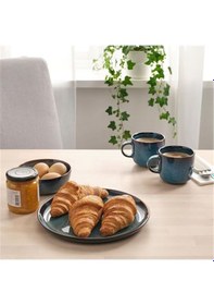 Resim Gladelıg 4 Parça Mavi Renk Servis-sunum Tabak Seti Stoneware 