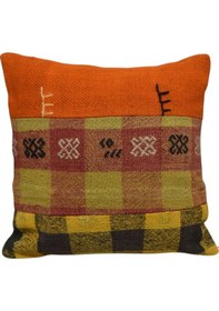 Resim Zehra Abla Halı Yeni El Dokuma Patchwork Kırkyama Dekoratif Kilim Kırlent Yastık Kılıfı 6476 Çok Renkli 
