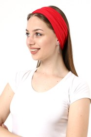 Resim Buff Dikişsiz Boyunluk Maske Baf Bandana Saç Bandı Kamp Aksesuar Kırmızı Desensiz 